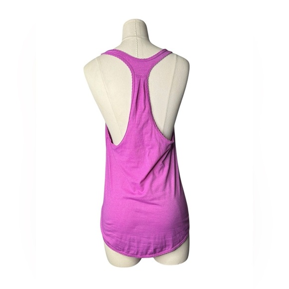 Lululemon Pink Striped Scalloped 105 F Singlet Racerback Tank Top Ultra Violet - Picture 5 of 6
